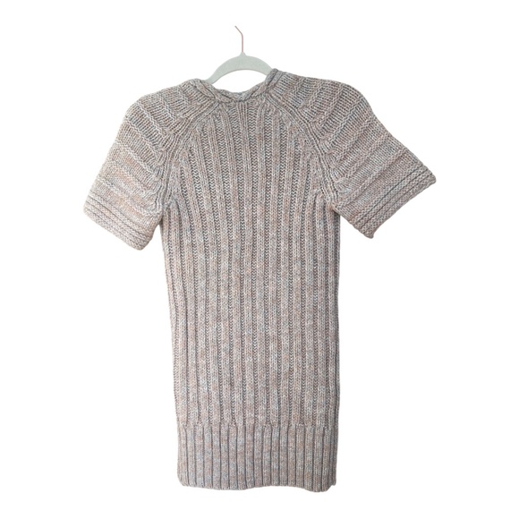 Banana Republic Brown Gray Marled Cable Tunic Sweater XSmall Wool Alpaca EUC - Picture 2 of 10